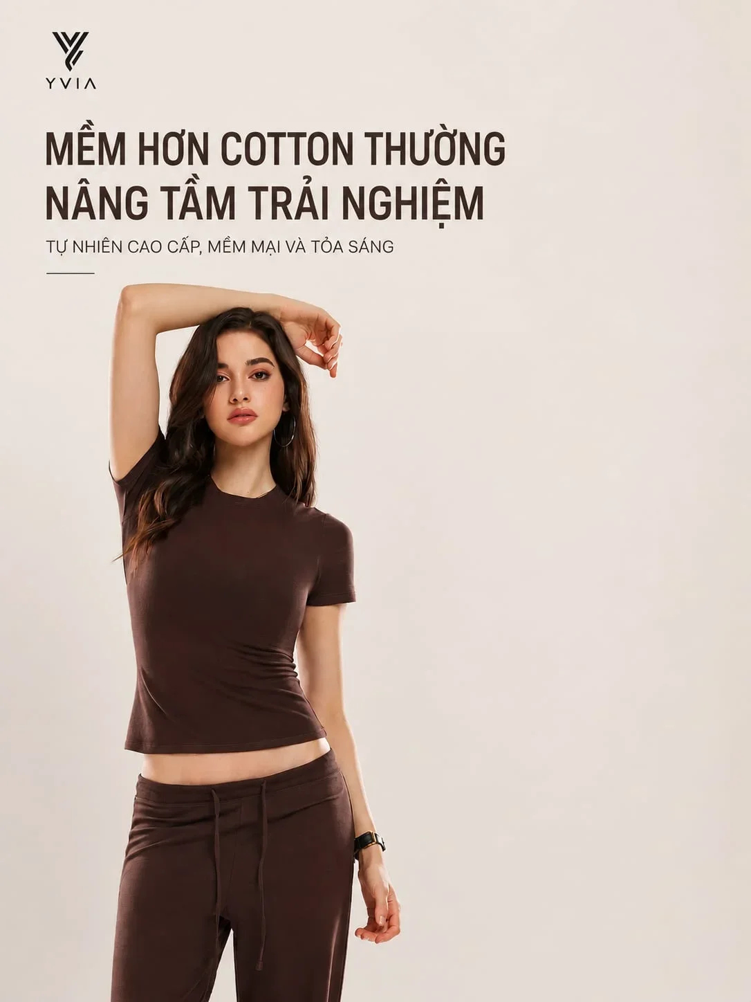 Áo thun basic + Quần dài suông cùng màu – ảnh 3