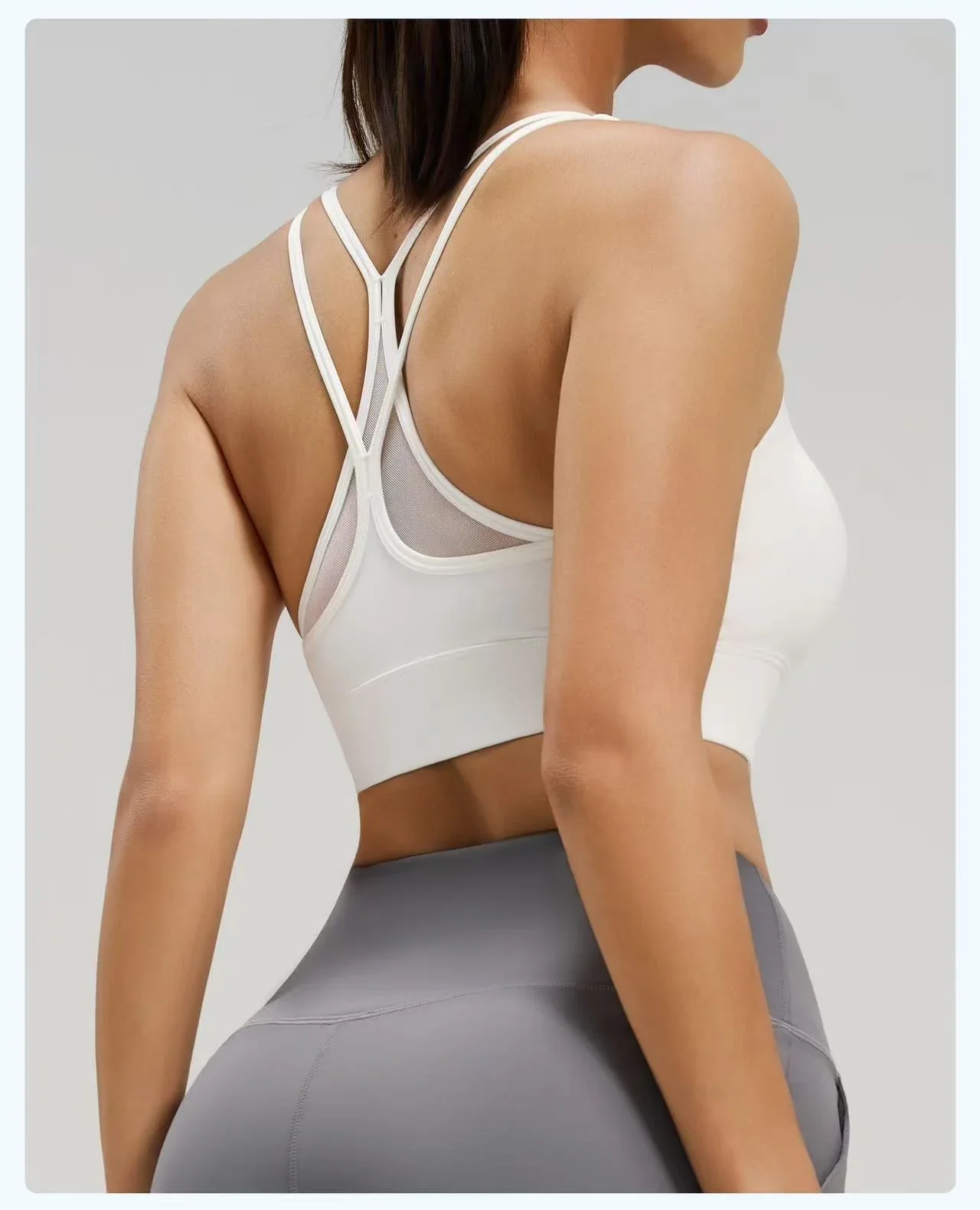 Áo Bra Yoga Gym dây chéo sau lưng có lớp lưới – ảnh 2