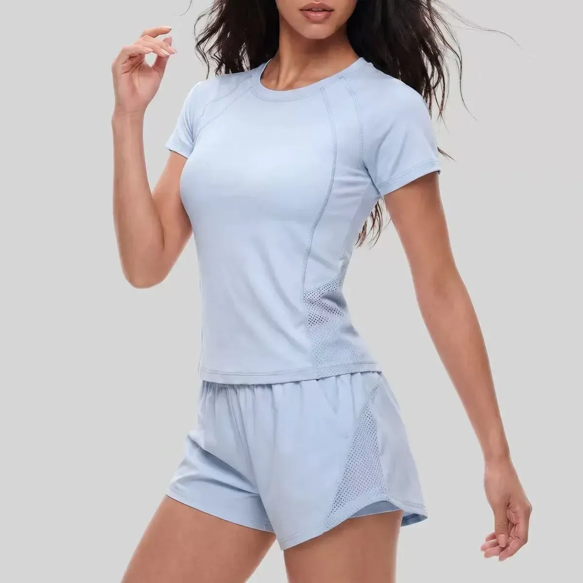 Áo thun tay ngắn form suông phối lưới – ảnh 4