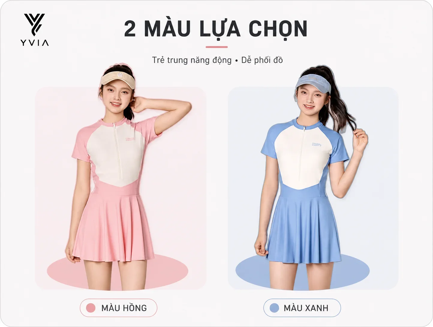 Bộ đồ bơi dáng đầm phối màu ngọt ngào kẹo sữa cho bé gái – ảnh 3