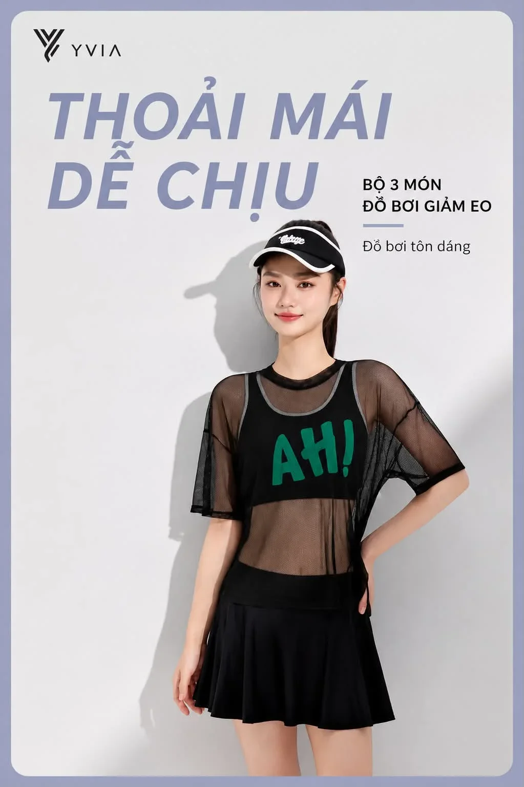 Bộ đồ bơi 3 mảnh với chữ trước ngực AH! – ảnh 2