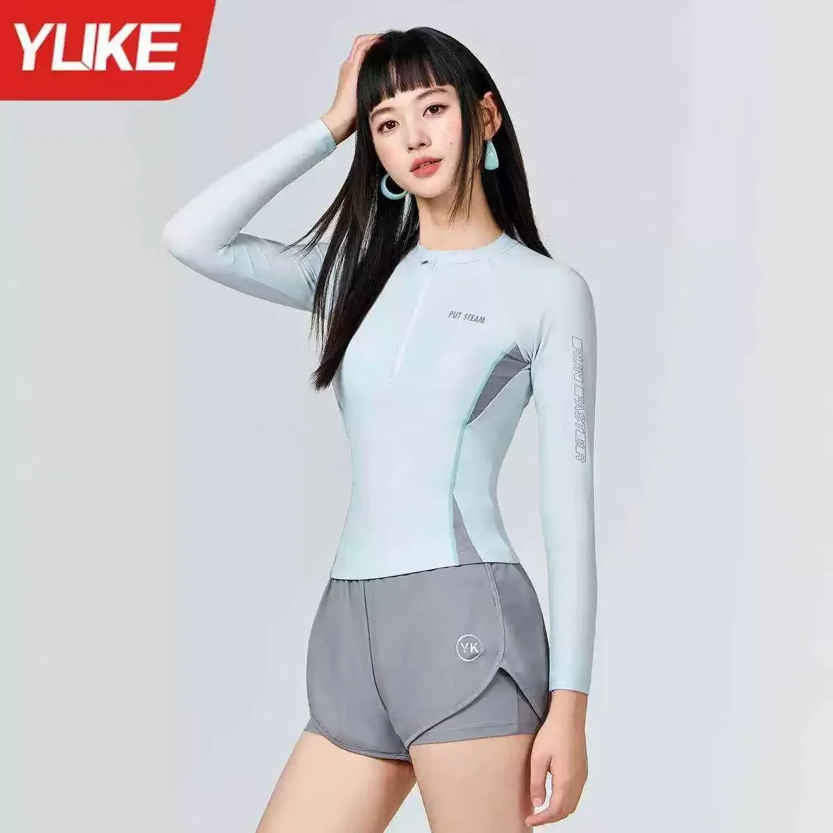 Bộ đồ bơi áo tay dài & quần ngắn có lót – ảnh 3