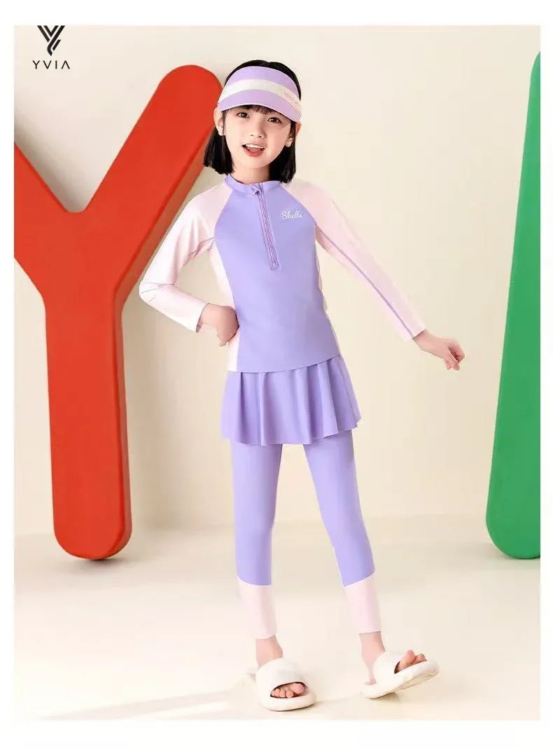 Bộ đồ bơi với áo tay dài & quần/váy kèm quần lót ôm dài bên trong – ảnh 4