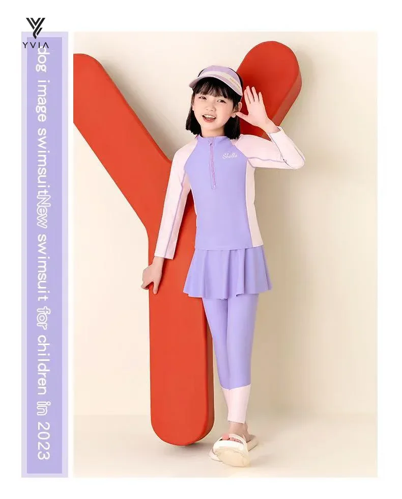 Bộ đồ bơi với áo tay dài & quần/váy kèm quần lót ôm dài bên trong – ảnh 3